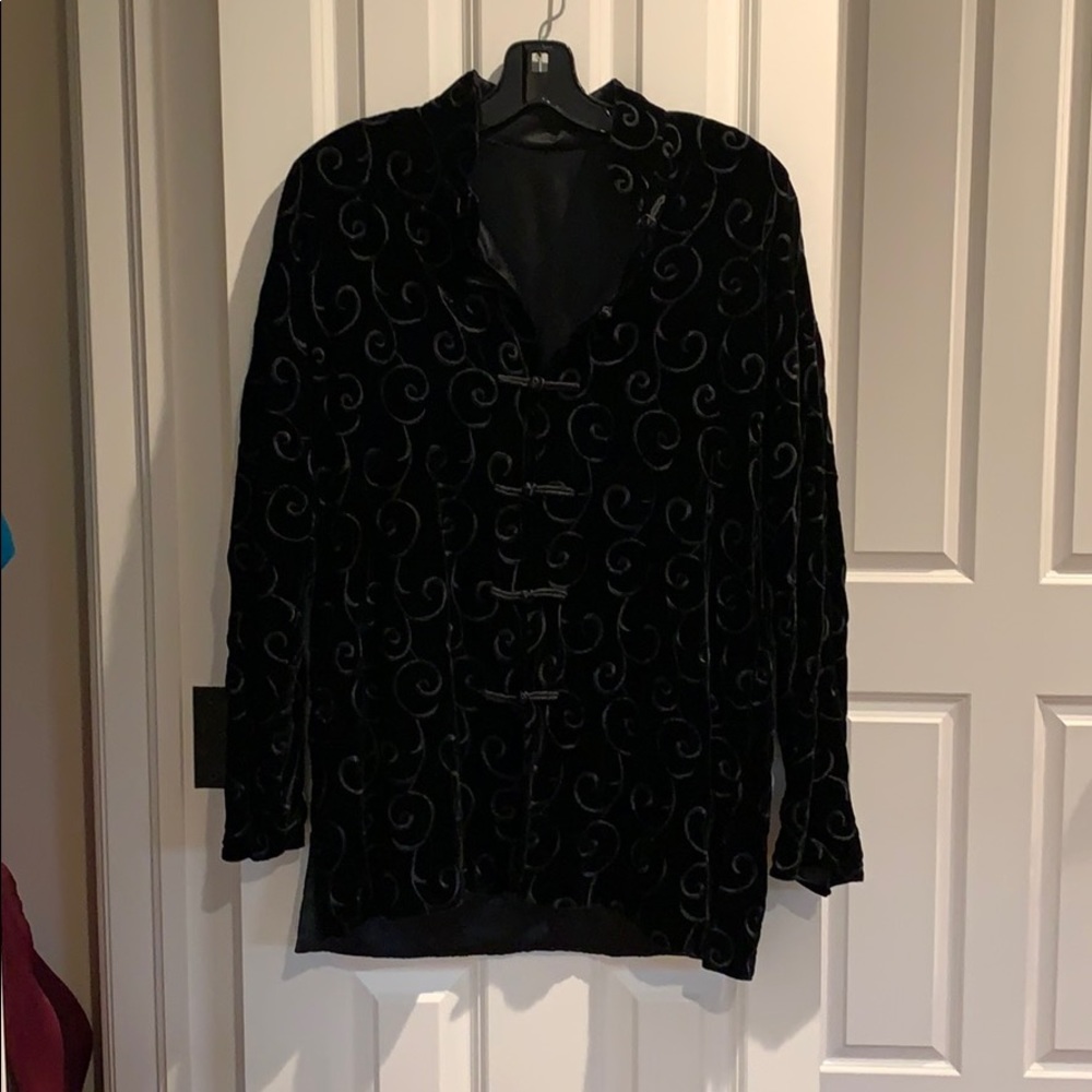 Reversible velvet/ satin evening jacket